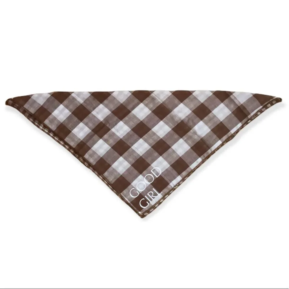 NWT Wool + Pepper Co. Good Girl Reversible Flannel Dog Bandana